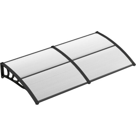 COSTWAY Vordach für Haustür 199 x 99 cm, Überdachung aus Aluminium und Polycarbonat, Transparentes Pultbogenvordach, Haustürvordach, Pultvordach, Haustürdach, Türvordach für Eingangsbereich