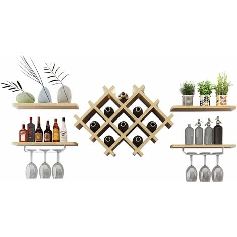 4 Tiers Steampunk Rack Wall Mount Pipe Kitchen Wine Glasses Shelf Metal  Pipe Wine Rack Holder Floating Storage Rack 39 