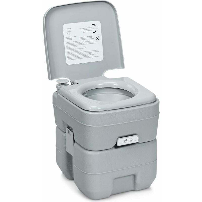 Costway - wc Chimique Portable Toilette Seche - 20L en hdpe Camping,Caravane et Hôpital Charge Max. : 200 kg