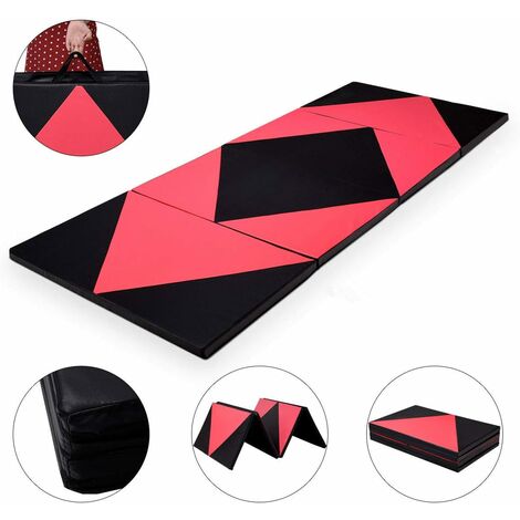 COSTWAY Weichbodenmatte klappbar, Gymnastikmatte tragbar, Yogamatte Turnmatte Klappmatte Fitnessmatte 240 x 120 x 5 cm