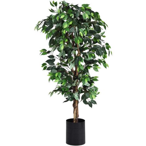 COSTWAY Zimmerpflanze Deko, Kunstpflanze gruen, Dekopflanze künstlich, Kunstbaum Pflanzendekoration Innendekoration fuer Zuhause Garten Buero 180x17x17cm