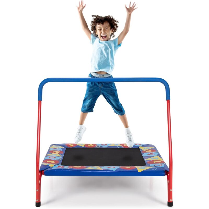 

Costway - COSTWYA Cama Elástica Cuadrada 92 x 92 cm para Niños 3-7 años Mini Trampolín con Cobertura Acolchada de Seguridad