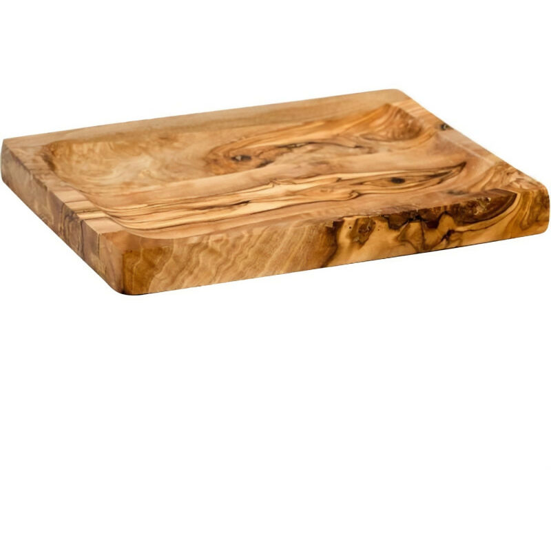 4840510 Assiette de présentation en bois d'Olivier-28.5x18xh2.2cm - Cosy&trendy