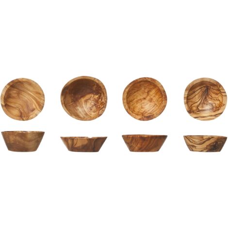 Cosy & Trendy 8047507 - Set di 4 ciotole in legno d'ulivo, D5,5-7,5 cm, colore: Marrone