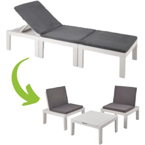 Cot 3in1 Cot multifonction ou fauteuil et table de résine avec coussins