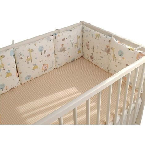 Cot Bumper Cotton Padded Protection Anti-knock for Cribs 6 Pieces 30 * 30 cm Cushions Cartoon animal model