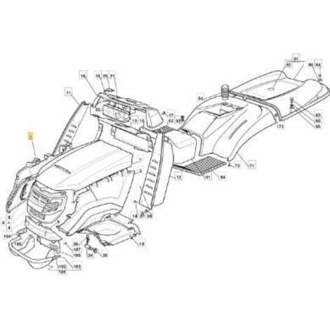 CÔTÉ CAPOT DROIT JX-TX 300941 ORIGINAL STIGA - 382394620/0