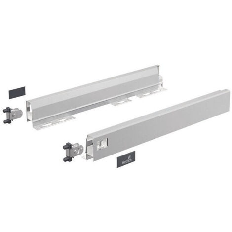 Côté de tiroir double paroi ARCITECH hauteur 78 mm longueur 500 mm argent - HETTICH