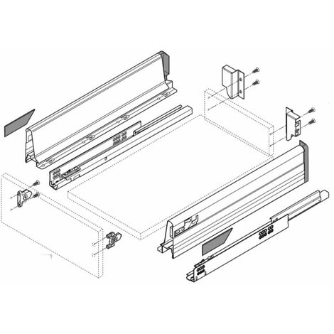 Cote double paroi ANTARO blumotion hauteur 98,5mm 270mm - BLUM - INT358M270GR