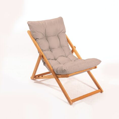 Cotecosy – Chaise de jardin en bois de hêtre 100 % – Traitement à l'eau – Finition marron et naturelle – Dimensions 59 x 90 x 44 cm