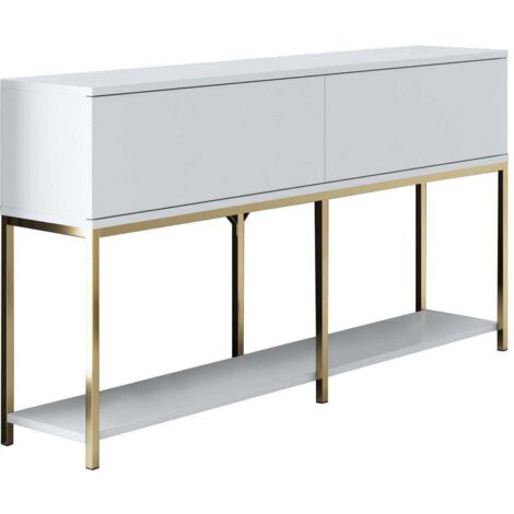 Cotecosy – Console buffet en aggloméré mélaminé et métal – Dimensions 150x30x80 cm – Design moderne pour rangement esthétique