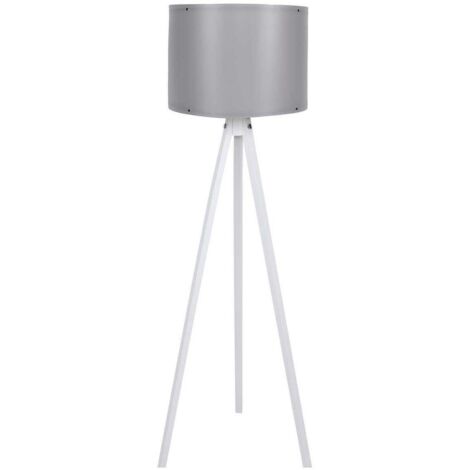 Cotecosy – Lampadaire trépied en MDF et polypropylène – Hauteur 145 cm – Abat-jour diamètre 38 cm – Éclairage moderne pour salon et bureau