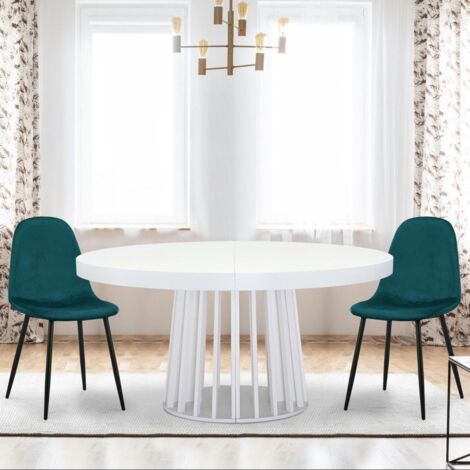 Cotecosy – Lot de 4 chaises en velours vert – Structure métal noir – Design contemporain – Dimensions L45 x P55 x H87 cm – Assise H46 cm