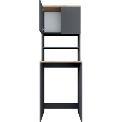 Cotecosy – Meuble machine à laver en aggloméré Walnut – Dimensions 183,6x65x60 cm – Étagère intégrée pour rangement pratique – Panneaux mélaminés