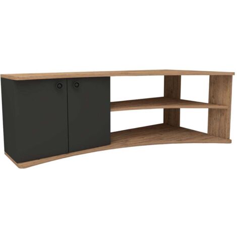 Cotecosy – Meuble TV avec 2 portes en truciolaire laminé – Dimensions L135 x P67,5 x H48,6 cm – Rangement élégant pour salons contemporains