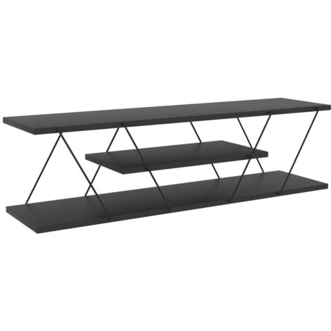 Cotecosy – Meuble TV en panneaux de particules mélaminés et métal – Dimensions 120x33x30 cm – Fixation murale pour gain d'espace – Design moderne
