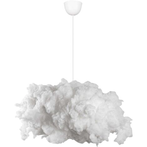 Cotecosy – Suspension nuage en coton 80 cm – Abat-jour blanc 60 x 45 cm – Luminaire design pour ambiance apaisante – Compatible ampoule E27