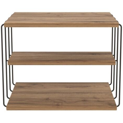 Cotecosy – Table de chevet multiniveaux 50 cm – Panneaux mélaminés 18 mm – Structure métallique – Espace de rangement optimisé