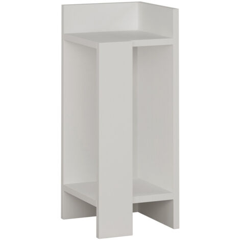 Cotecosy – Table de chevet blanche 25x60 cm – Panneau de particules mélaminé – Design moderne pour chambre épurée – Rangement pratique