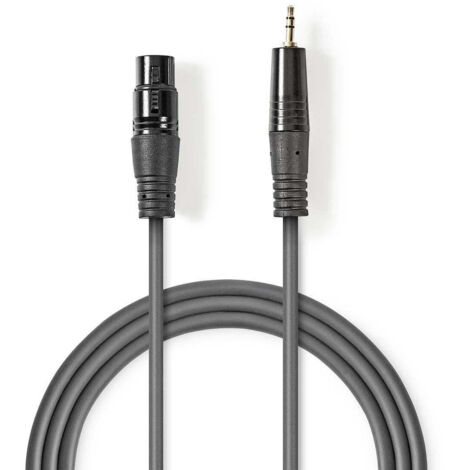COTH15320GY10 Câble Audio XLR Symétrique XLR 3-Pin Femelle 3.5 mm Mâle Plaqué nickel 1.00 m Rond PVC Gris Foncé Manchon en Carton