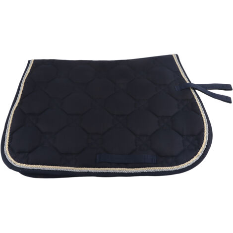 Coton Durable doux respirant Double corde PP sangle poignée sangle de ventre tapis de selle de cheval tapis d'absorption de la sueur équipement bleu marine