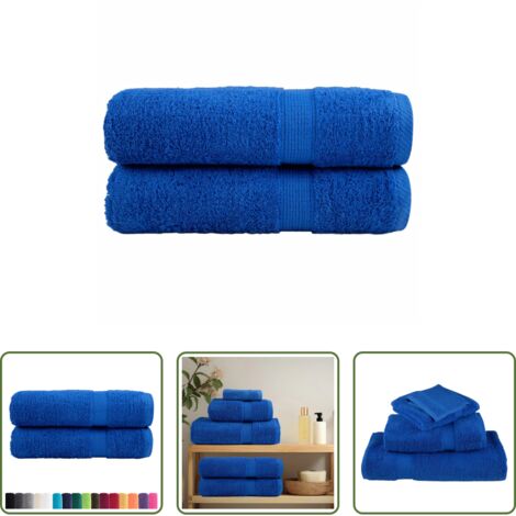 Cotone -  Asciugamani da bagno Premium SOLUND 2 pz Blu 100x150 cm 600 g/m²