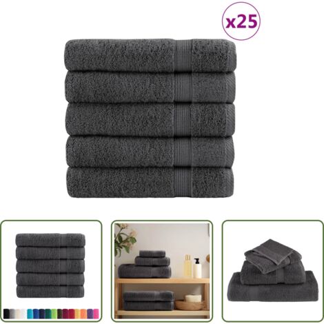 Cotone -  Asciugamani da bagno Premium SOLUND 50 pz Antracite 100x150 cm 600 g/m²