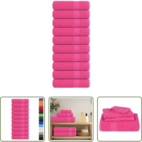 Cotone -  Asciugamani da Doccia FROGN 10 pz Rosa 70x140 cm 360 g/m²