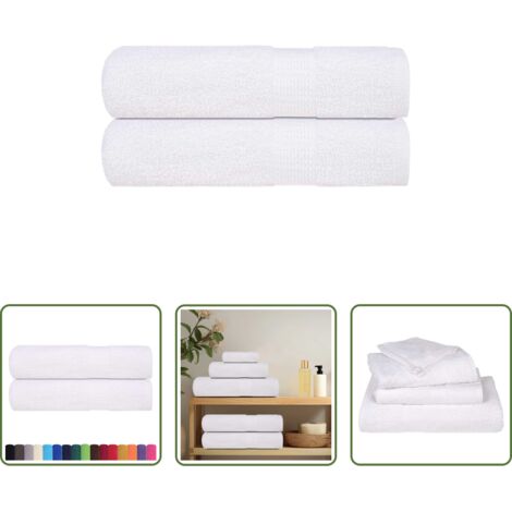 Cotone -  Asciugamani da doccia FROGN 2 pz Bianco 70x140 cm 360 g/m²