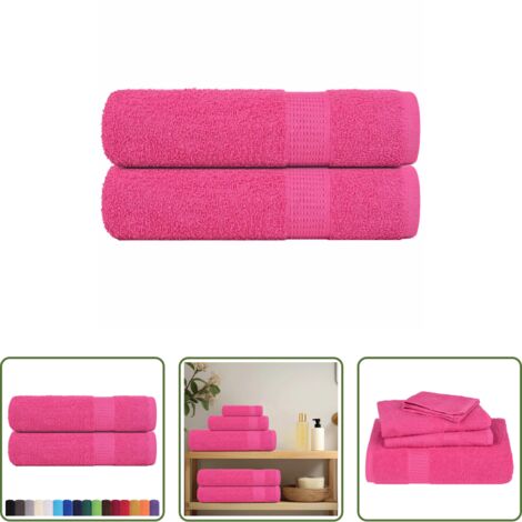 Cotone -  Asciugamani da Doccia FROGN 2 pz Rosa 70x140 cm 360 g/m²