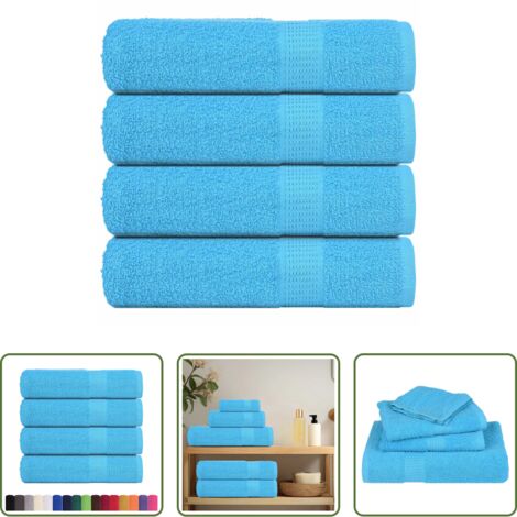 Cotone -  Asciugamani da doccia FROGN 4 pz Turchese 70x140 cm 360 g/m²
