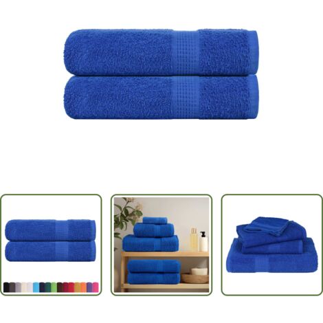 Cotone -  Asciugamani FROGN 2 pz Blu 50x100 cm 360 g/m²