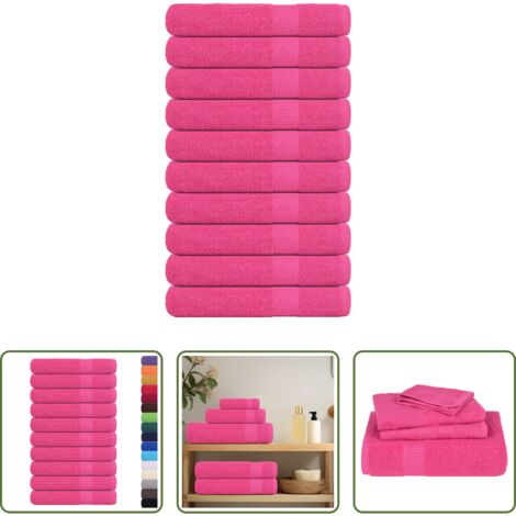 Cotone -  Asciugamani per sauna FROGN 10 pezzi Rosa 80x200 cm 360 g/m²