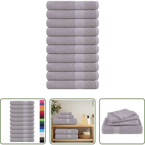 Cotone - Asciugamani per sauna FROGN 10 pz Grigio 80x200 cm 360 g/m²