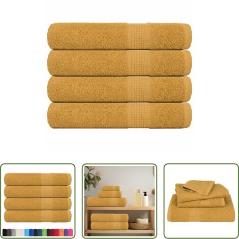 Cotone -  Asciugamani per sauna FROGN 4 pz Oro 80x200 cm 360 g/m²
