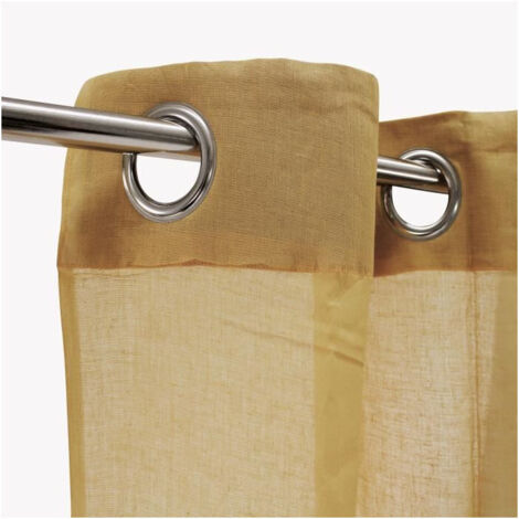 COTONNADE - Voilage à œillets 100% coton beige naturel 105x250