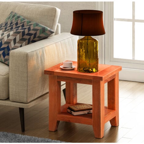 main image of "Cotswold Oak Small Side Lamp Table in Lacquered Oak Finish | Wooden End Table"