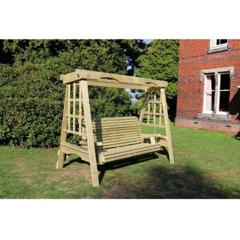 Cottage Swing - Sits 3 - L125 x W230 x H185 cm - Minimal Assembly Required - Set of Waterproof Cushions Included