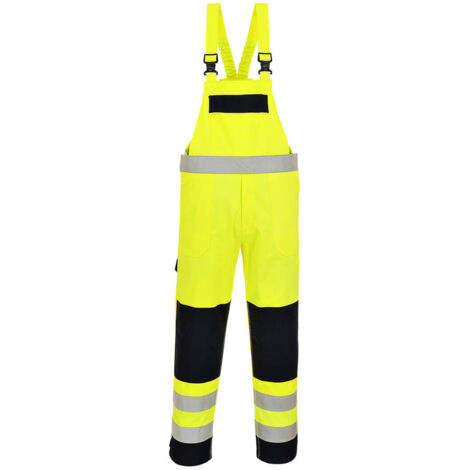 Cotte à bretelle Hivis multirisques couleur : Jaune/Marine taille XXL - PORTWEST