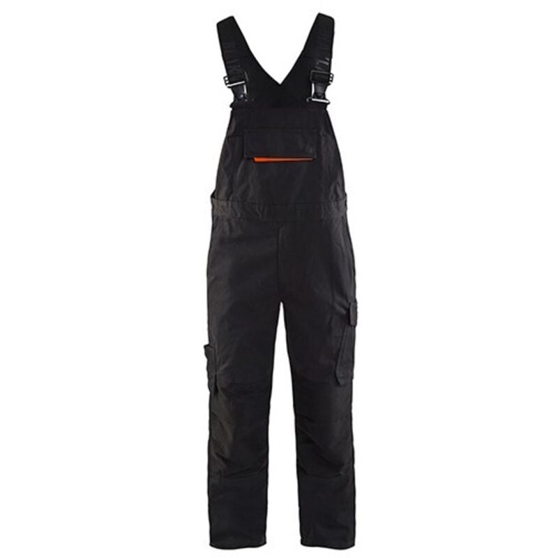 Cotte de travail à bretelles stretch 2695 - Noir/Rouge 48