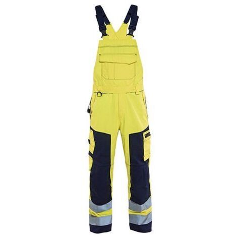 Cotte de travail à bretelles multinormes 2608 - Jaune fluo/Marine 54C