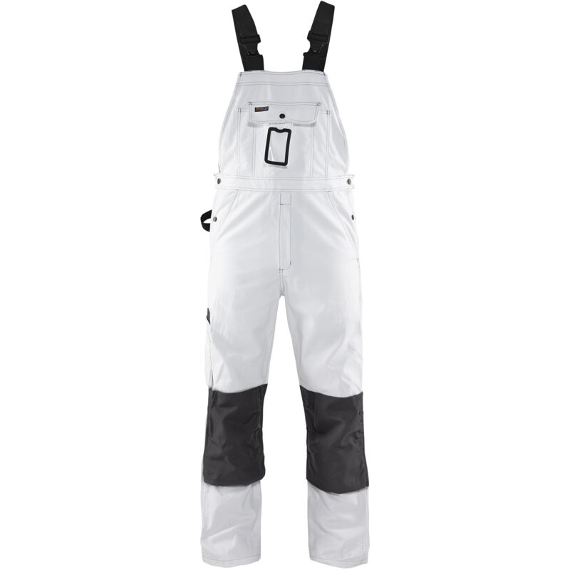 Mono de trabajo con tirantes para pintor 2611 - Blanco/Gris oscuro 42L