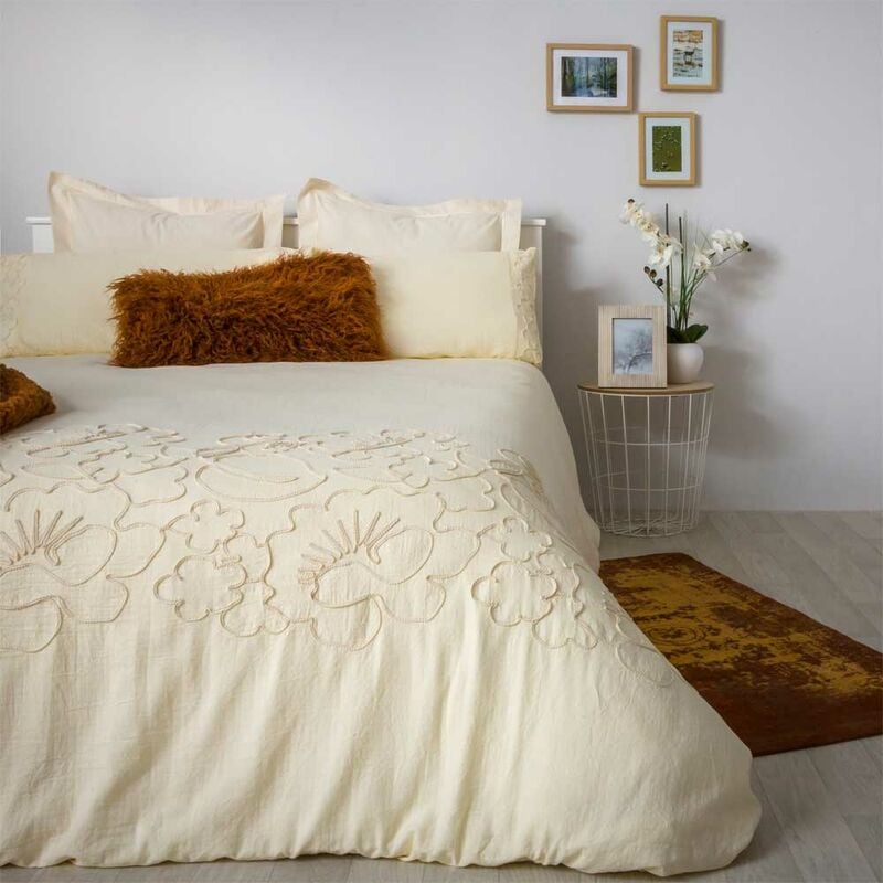 

Funda Nordica Bordada ASCAIN PERCAL ALGODÓN 100%. Color Beige Natural - Disponible en varios tamaños - Cama de 135 - Beige - Cotton Artean