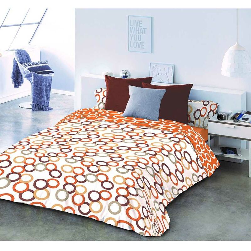 

COTTON ARTean Funda Nordica Reversible POPY Caldera 50% ALGODÓN - 50% POLIÉSTER - Disponible en varios tamaños - Cama de 135 - Naranja