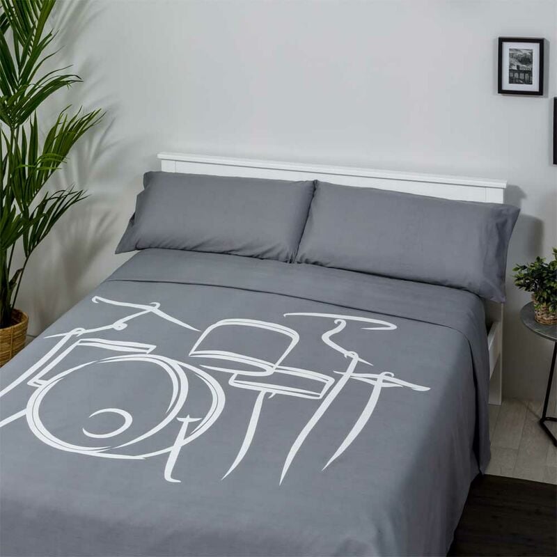 

Juego de sabanas Drum 50% ALGODÓN-50% Poliester. - Disponible en varios tamaños - Cama de 90 x 190/200 - Gris - Cotton Artean