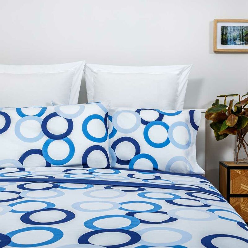 

Juego de sabanas POPY Azul - Disponible en varios tamaños - Cama de 200 x 190/200 - Azul - Cotton Artean