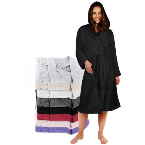 Cotton bathrobe with a hood, made of specially designed towel fabric, soft and absorbent material, w