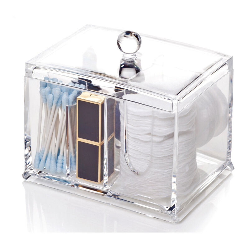 Cotton Box Clear Acrylic Makeup Storage For Cotton Swab and Cotton