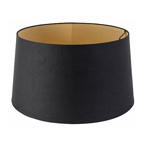 Cotton Lampshade Black 40/35/22 with Gold Interior