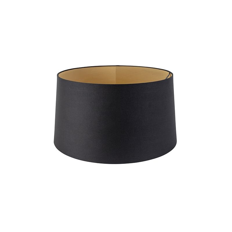 Cotton Lampshade Black 40/45/25 with Gold Interior